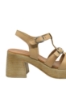 Imagine Sandale platformă bej din piele naturală, cu catarame decorative GOR11403