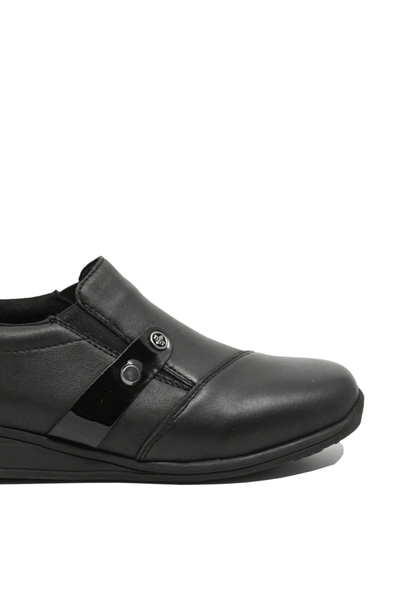 Imagine Pantofi casual ortopedici negri din piele naturală RIK47250-00