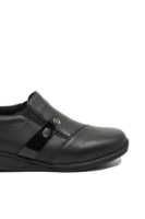 Imagine Pantofi casual ortopedici negri din piele naturală RIK47250-00