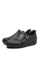 Imagine Pantofi casual ortopedici cu fermoar, negri din piele naturală RIK47264-00