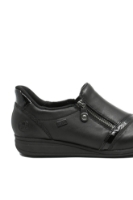 Imagine Pantofi casual ortopedici cu fermoar, negri din piele naturală RIK47264-00