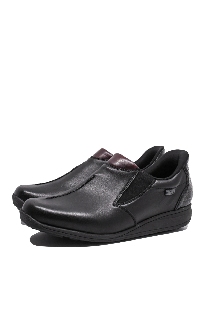 Imagine Pantofi slip-on casual ortopedici negri din piele naturală RIK47253-00