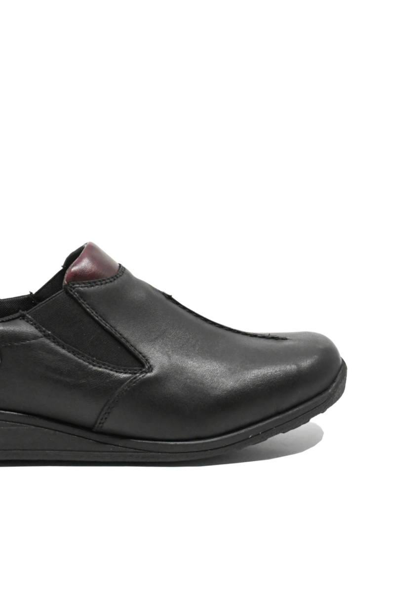 Imagine Pantofi slip-on casual ortopedici negri din piele naturală RIK47253-00