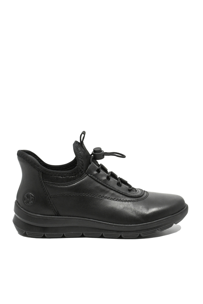Imagine Ghete damă cu margine elastică, negre, din piele naturală RIKZ0057-00