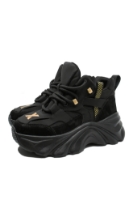 Imagine Ghete sport negre din piele întoarsă, cu detalii textile și de cauciuc OTR3280