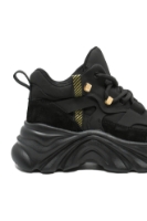 Imagine Ghete sport negre din piele întoarsă, cu detalii textile și de cauciuc OTR3280