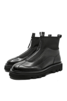 Imagine Ghete bărbați negre din piele naturală cu carâmb elastic OTR6834