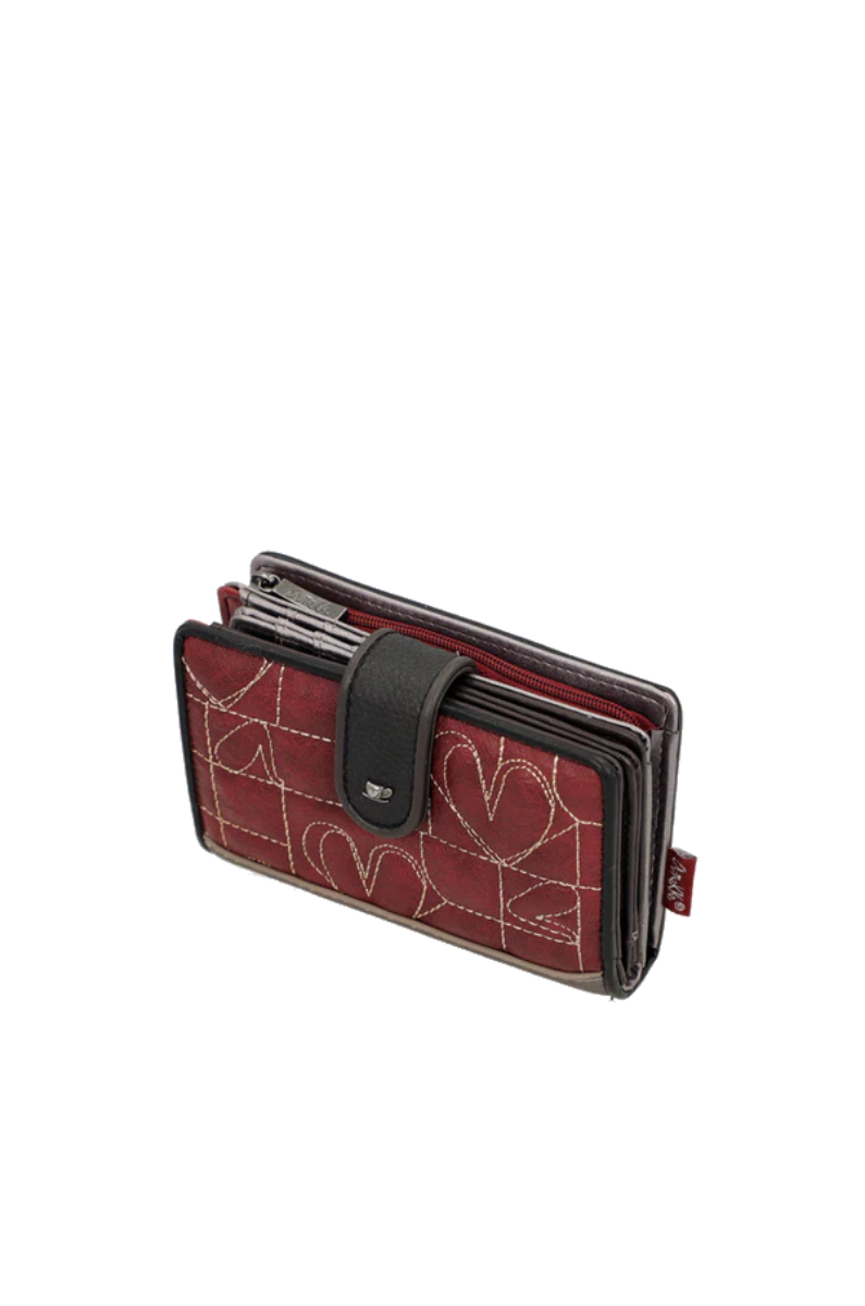 Imagine Portofel mediu cu protecție RFID, fermoar și clapetă, maro, colecția Mademoiselle, 41809-902