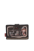 Imagine Portofel mediu cu protecție RFID, fermoar și clapetă, maro, colecția Mademoiselle, 41809-902