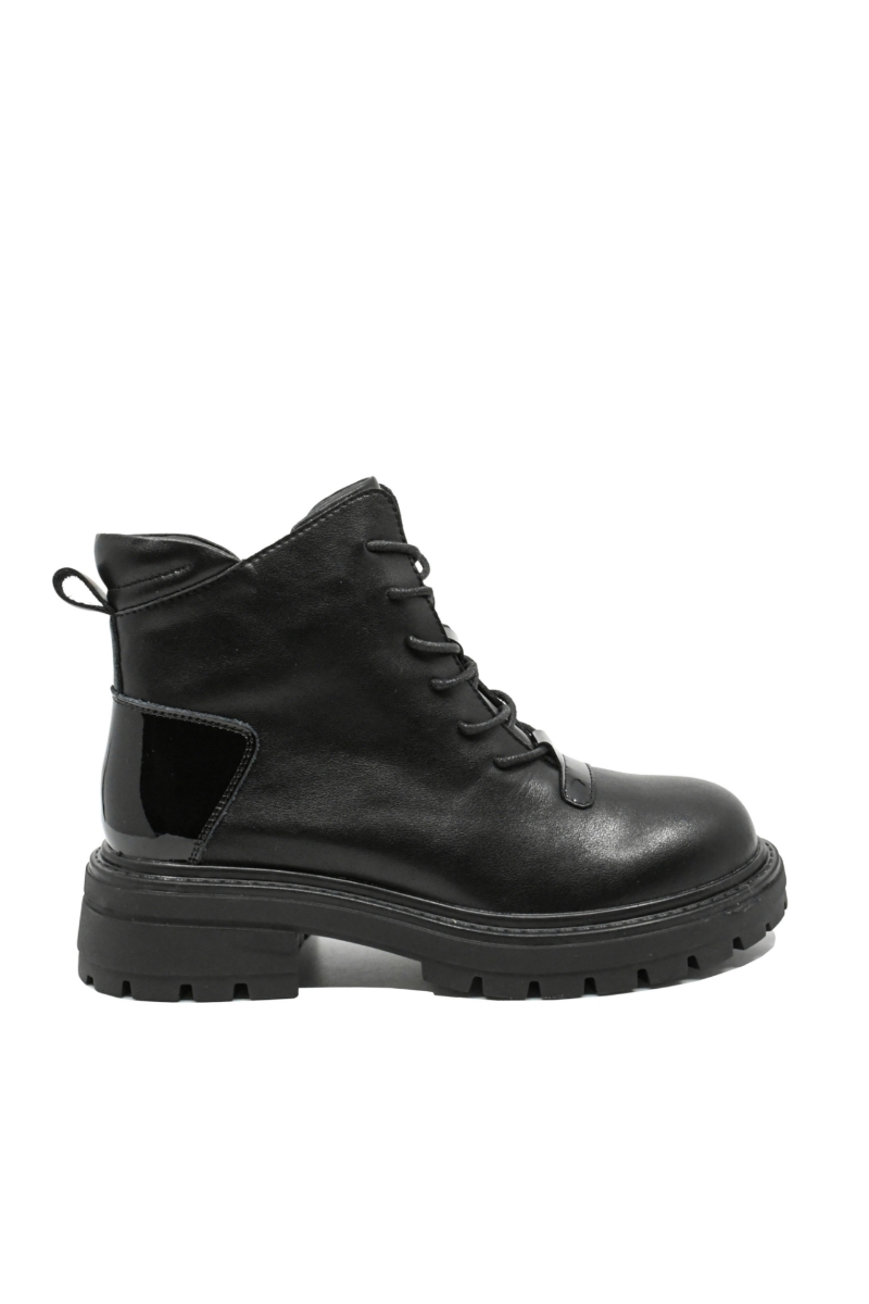 Imagine Ghete ankle din piele naturală negre, cu platformă OTR50013