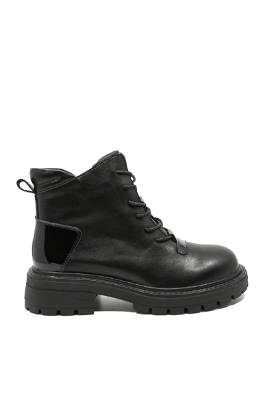 Imagine Ghete ankle din piele naturală negre, cu platformă OTR50013