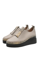 Imagine Pantofi slip-on cu talpa înaltă, bej din piele naturală MIR242325