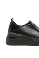 Imagine Pantofi slip-on cu talpa înaltă, negri din piele naturală MIR242325