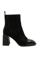 Imagine Botine damă negre, din piele întoarsă cu vârf din lac GOR2536