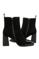 Imagine Botine damă negre, din piele întoarsă cu vârf din lac GOR2536