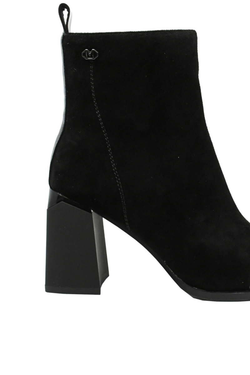 Imagine Botine damă negre, din piele întoarsă cu vârf din lac GOR2536