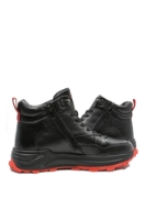 Imagine  Ghete sport bărbați din piele naturală, negre cu roșu FNX5602