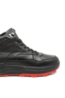 Imagine  Ghete sport bărbați din piele naturală, negre cu roșu FNX5602