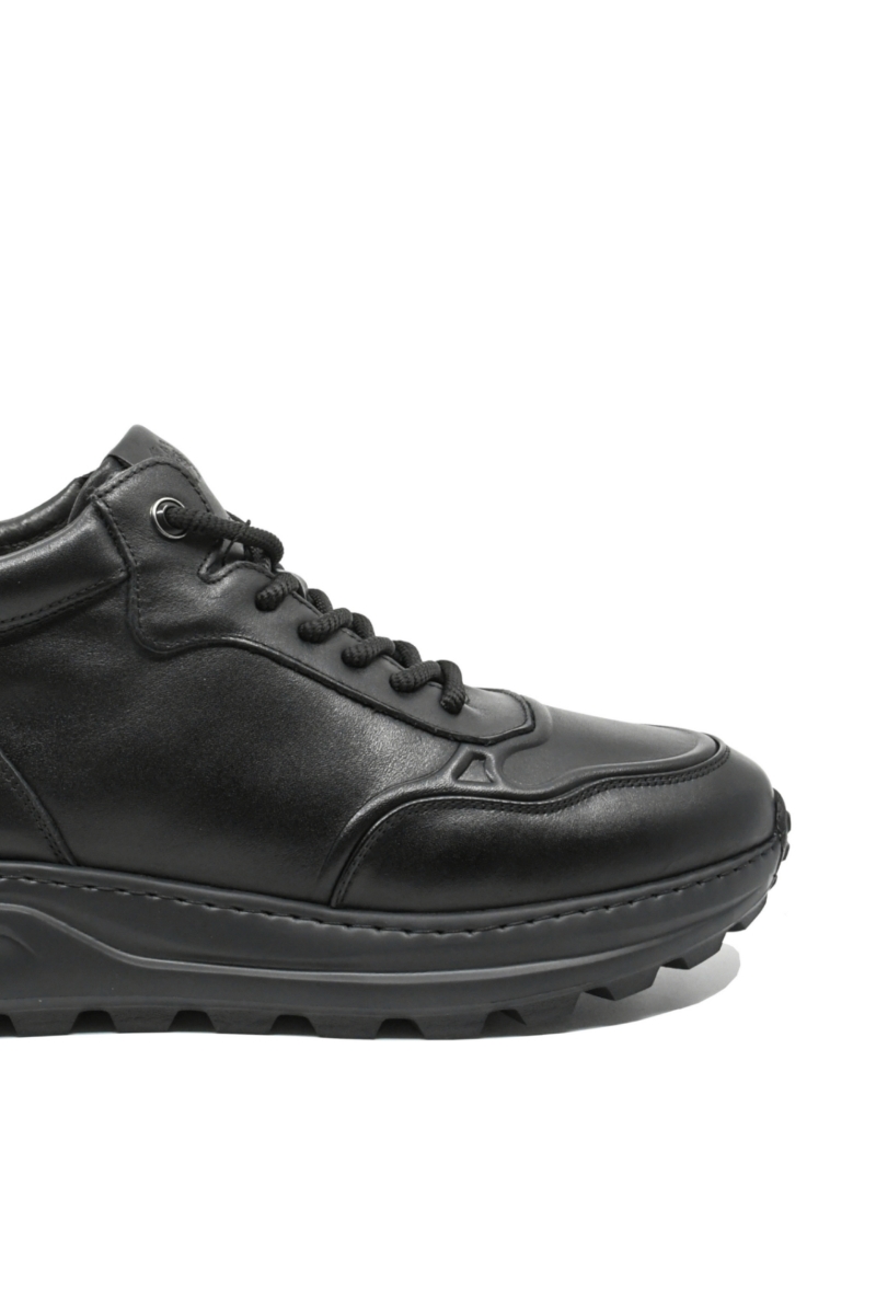 Imagine Ghete casual sport bărbați negre din piele naturală FNX6908