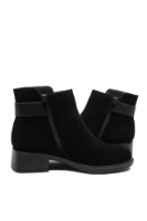 Imagine Botine până la gleznă, negre, din piele întoarsă FNX52131