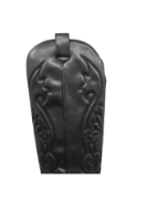 Imagine Cizme damă ciocate negre din piele naturală cu carâmb brodat GOR2765