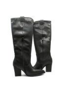 Imagine Cizme damă ciocate negre din piele naturală cu toc înalt GOR29801