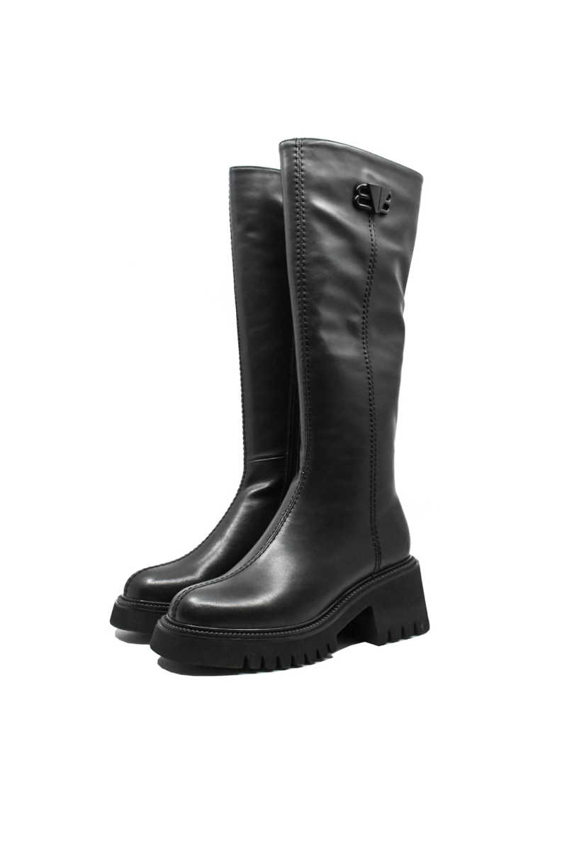 Imagine Cizme damă înalte negre din piele naturală GOR6037