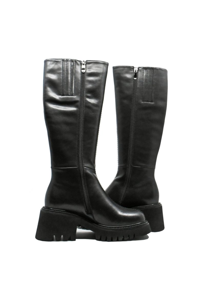 Imagine Cizme damă înalte negre din piele naturală GOR6037