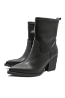 Imagine Ghete damă ciocate cu toc înalt, negre, din piele naturală GOR29802