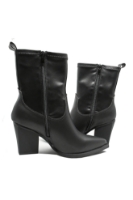 Imagine Ghete damă ciocate cu toc înalt, negre, din piele naturală GOR29802