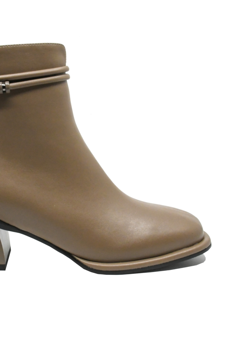 Imagine Botine damă gri sidefat, din piele naturală, cu brățară la gleznă GOR4221