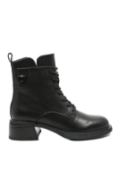 Imagine Ghete ankle cu șireturi, negre din piele naturală GOR5238
