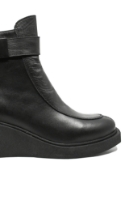 Imagine Ghete damă ortopedice cu baretă la gleznă, negre, din piele naturală MIR10604