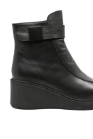 Imagine Ghete damă ortopedice cu baretă la gleznă, negre, din piele naturală MIR10604