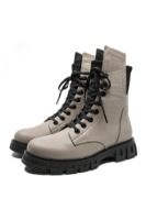 Imagine Ghete damă casual, gri vizon din piele naturală, cu inserție elastică MIR21015