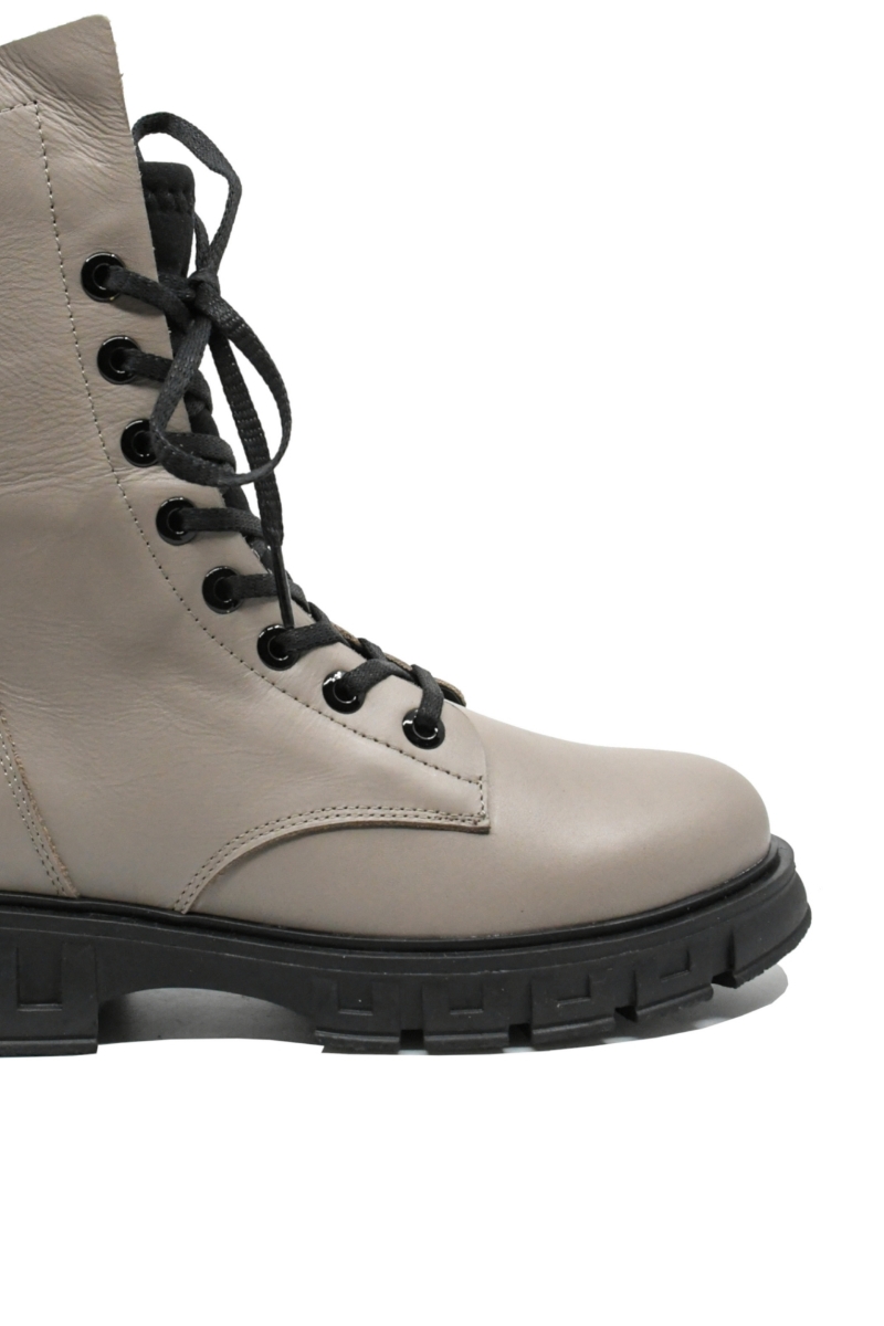 Imagine Ghete damă casual, gri vizon din piele naturală, cu inserție elastică MIR21015