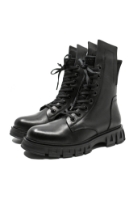 Imagine Ghete damă casual, negre din piele naturală, cu inserție elastică MIR21015