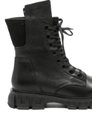 Imagine Ghete damă casual, negre din piele naturală, cu inserție elastică MIR21015