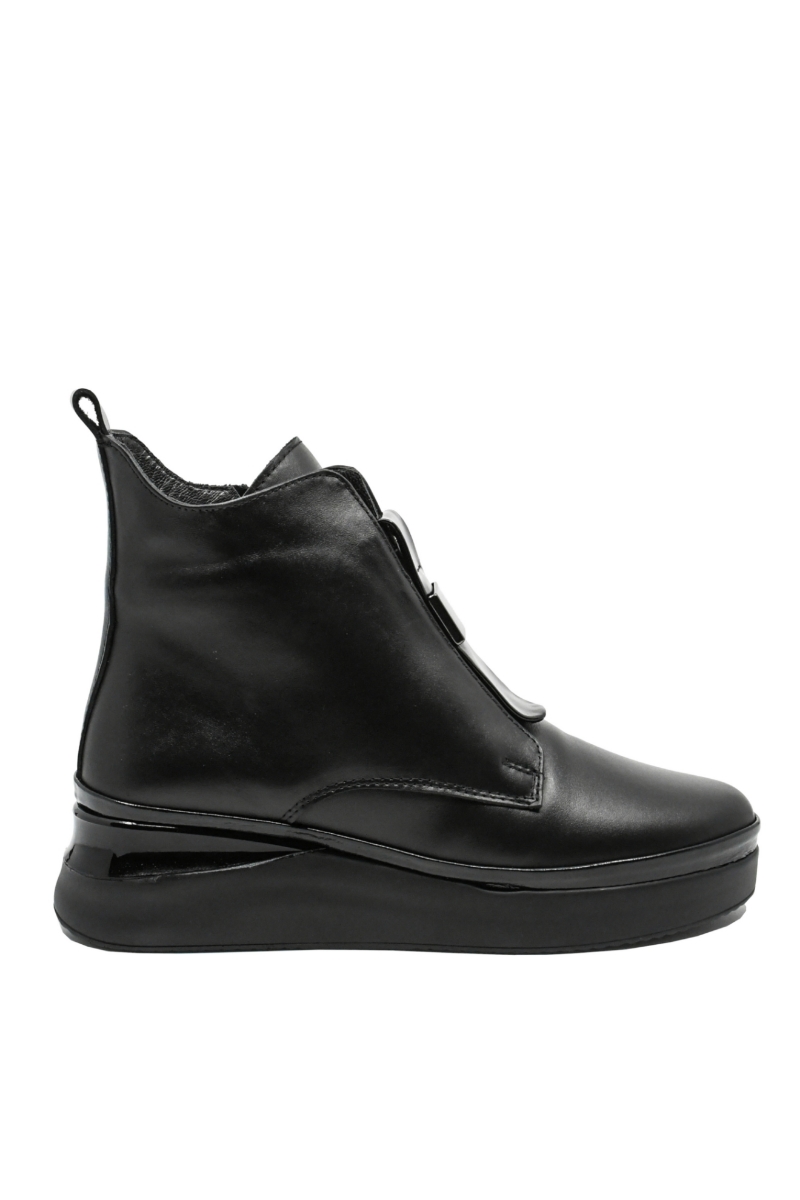 Imagine Ghete damă casual până la gleznă, negre din piele naturală MIR934410