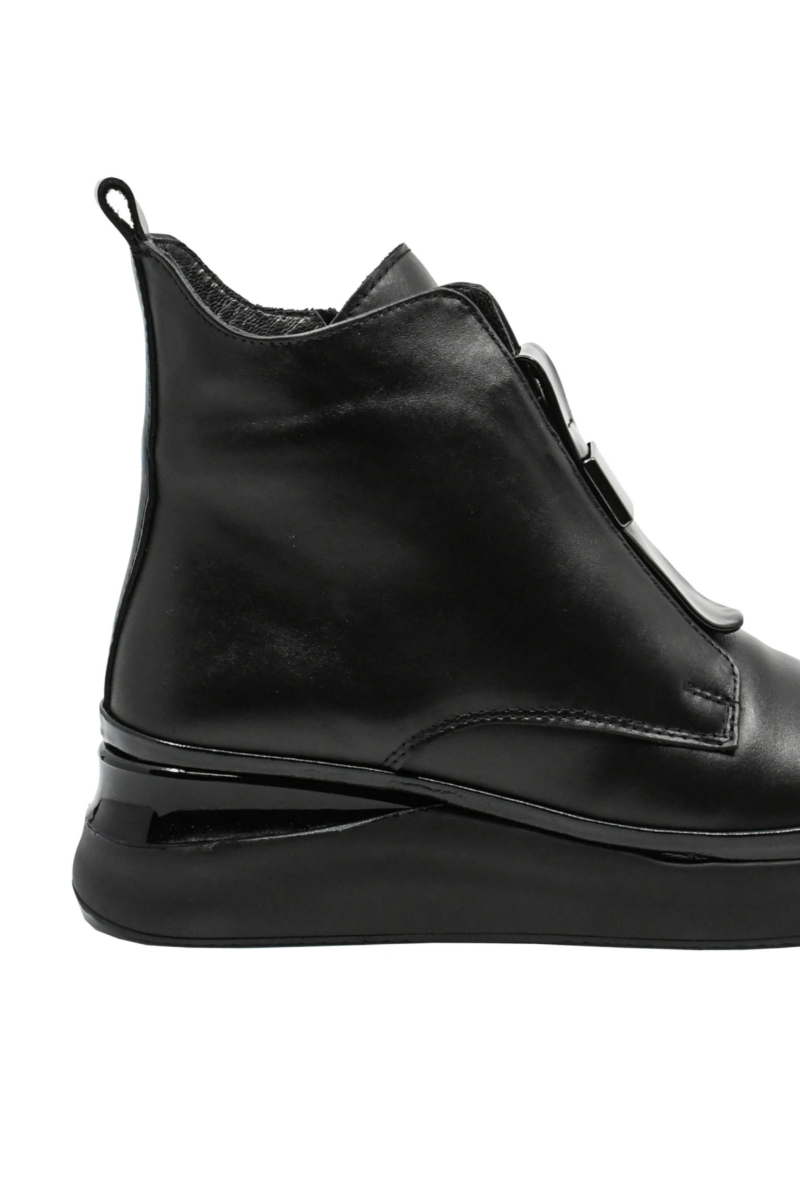 Imagine Ghete damă casual până la gleznă, negre din piele naturală MIR934410