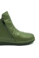 Imagine Ghete joase cu două fermoare, kaki, din piele naturală MIR23663