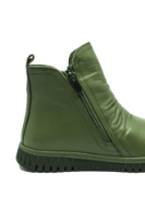Imagine Ghete joase cu două fermoare, kaki, din piele naturală MIR23663