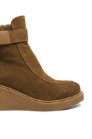 Imagine Ghete damă ortopedice cu baretă la gleznă, maro, din piele întoarsă MIR10604