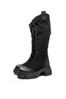 Imagine Cizme damă cu platformă și carâmb moale, negre, din piele naturală FNX2661-1