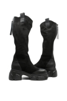 Imagine Cizme damă cu platformă și carâmb moale, negre, din piele naturală FNX2661-1