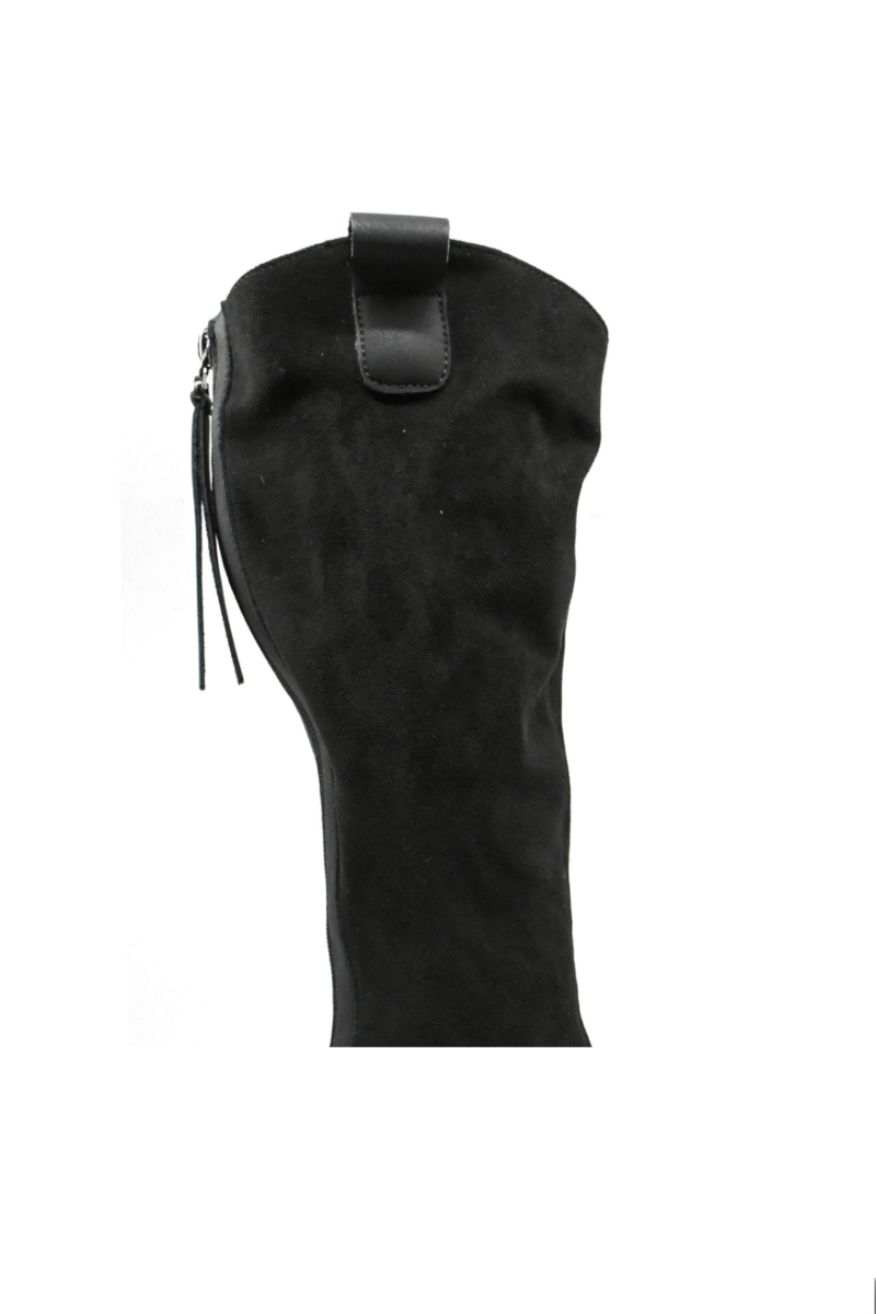 Imagine Cizme damă cu platformă și carâmb moale, negre, din piele naturală FNX2661-1