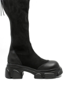 Imagine Cizme damă cu platformă și carâmb moale, negre, din piele naturală FNX2661-1