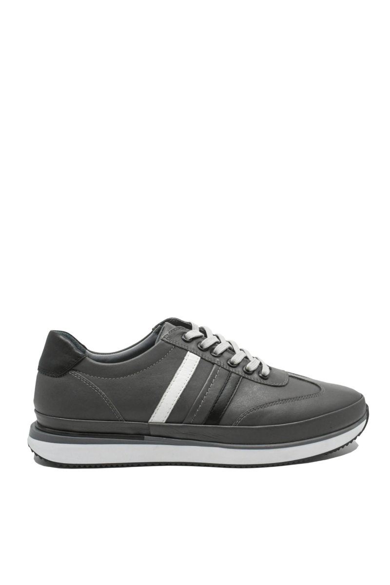 Imagine Pantofi sport bărbați clasici gri din piele naturală GOR2101