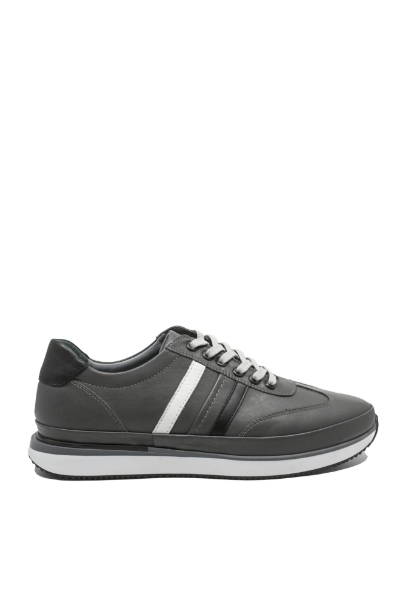 Imagine Pantofi sport bărbați clasici gri din piele naturală GOR2101
