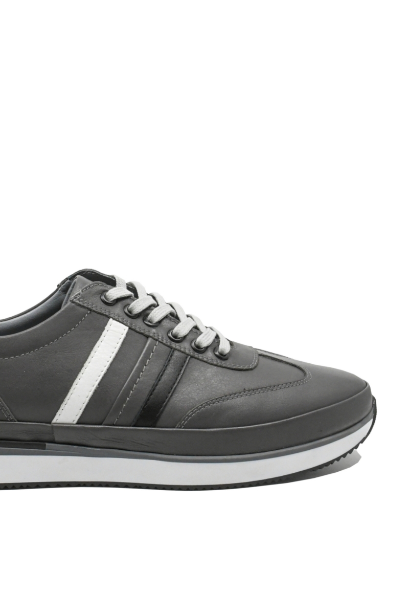 Imagine Pantofi sport bărbați clasici gri din piele naturală GOR2101